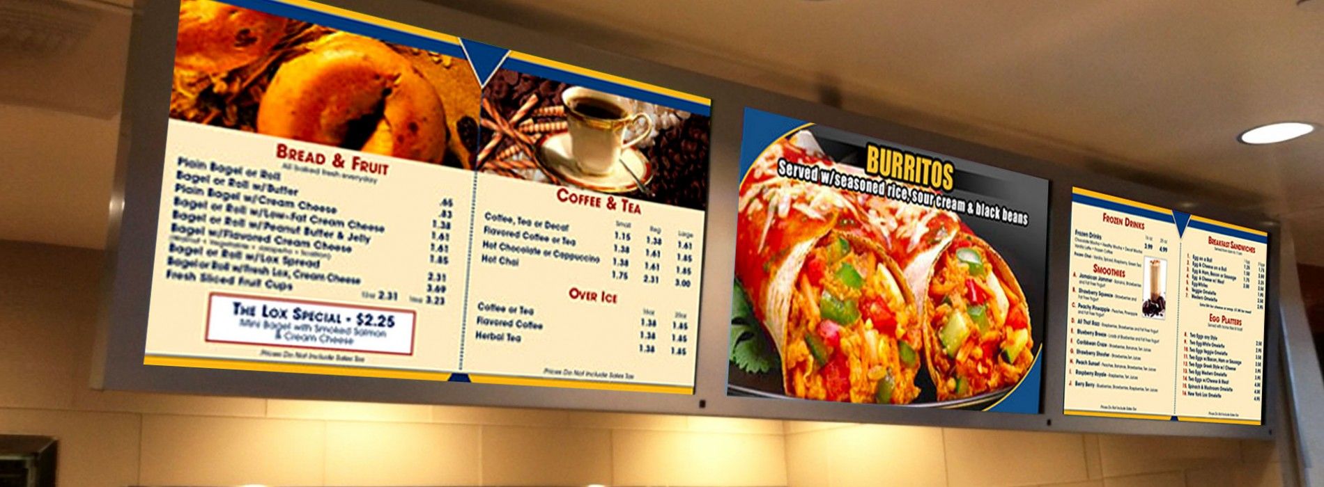 Digital Menu Board for Restaurants